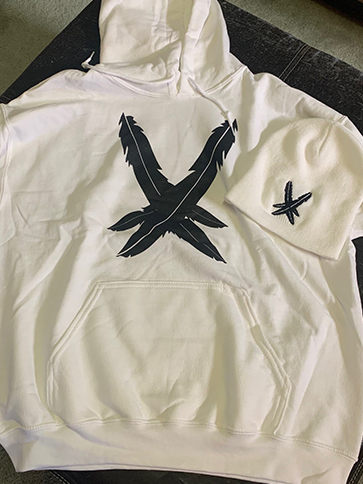 Spring Snows Feather X Hoodie and Beanie ComboL